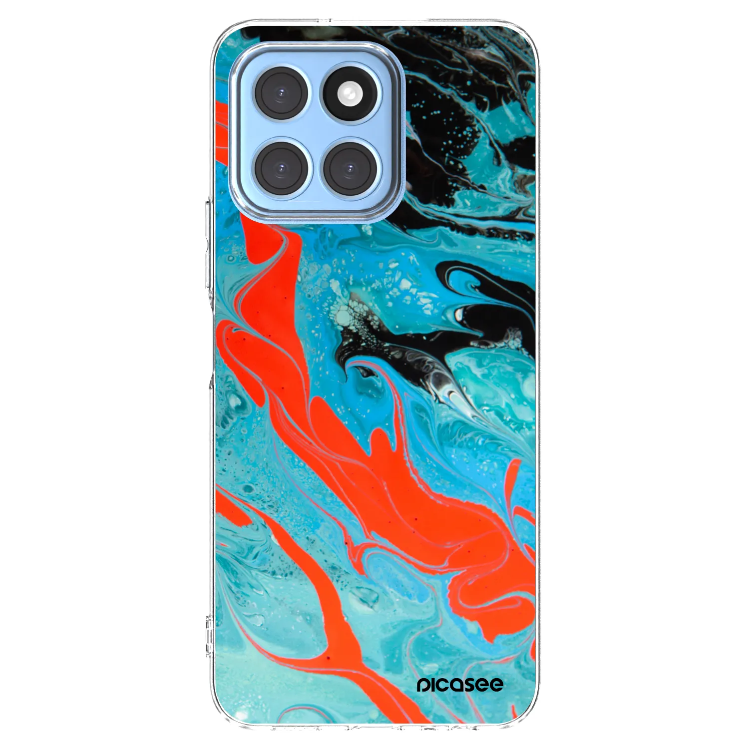Picasee silikonski prozorni ovitek za Honor X8 5G - Blue Magma