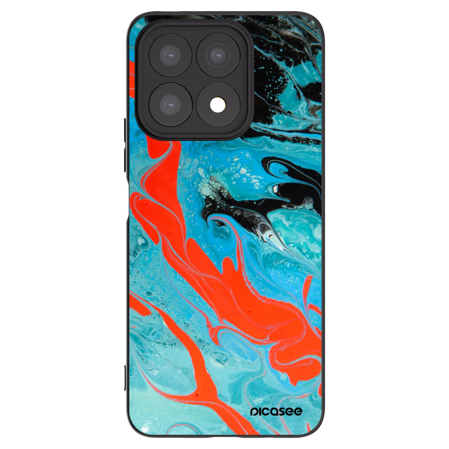 Picasee silikonski črni ovitek za Honor X8a - Blue Magma