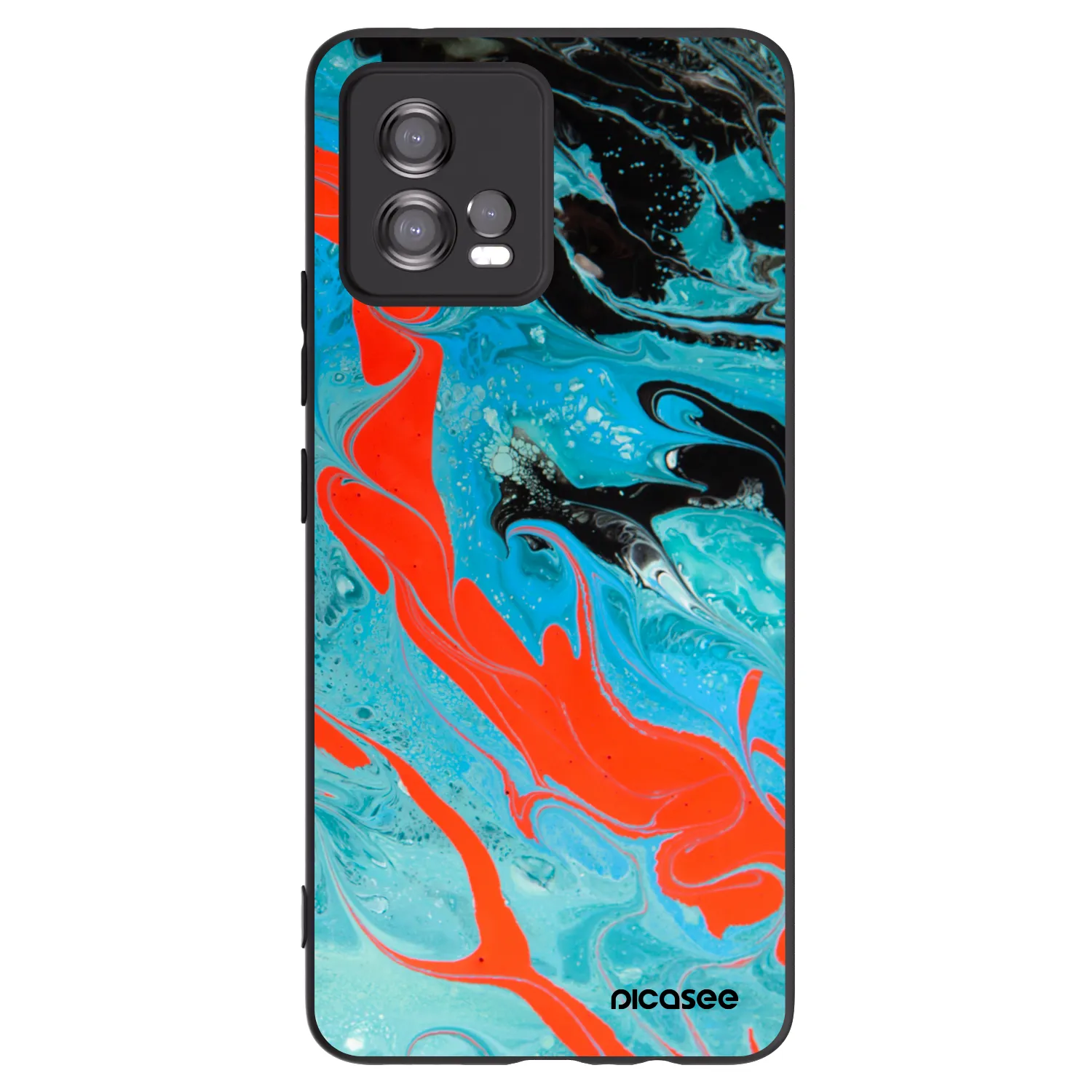 Picasee silikonski črni ovitek za Motorola Moto G72 - Blue Magma