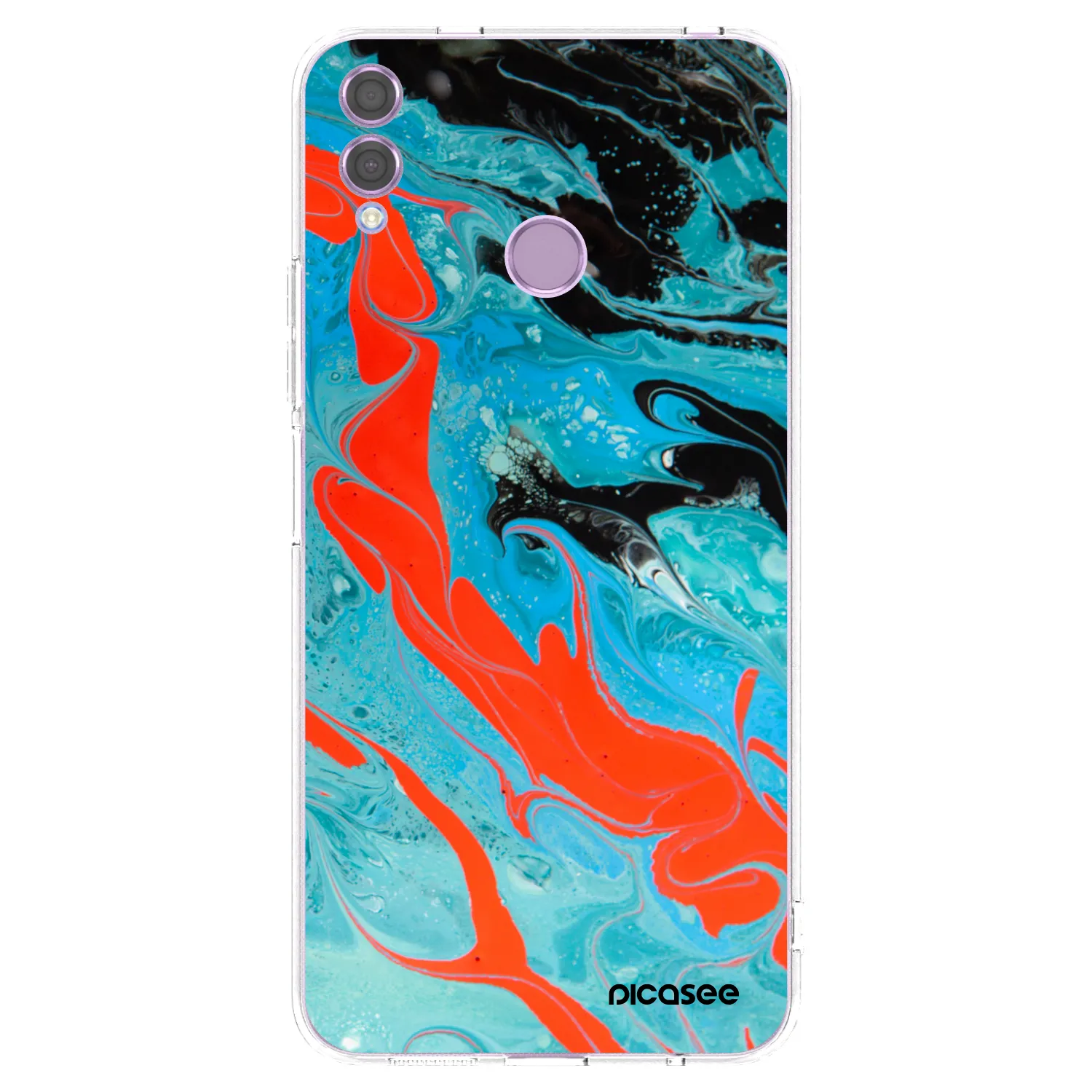 Picasee silikonski prozorni ovitek za Honor 8X - Blue Magma