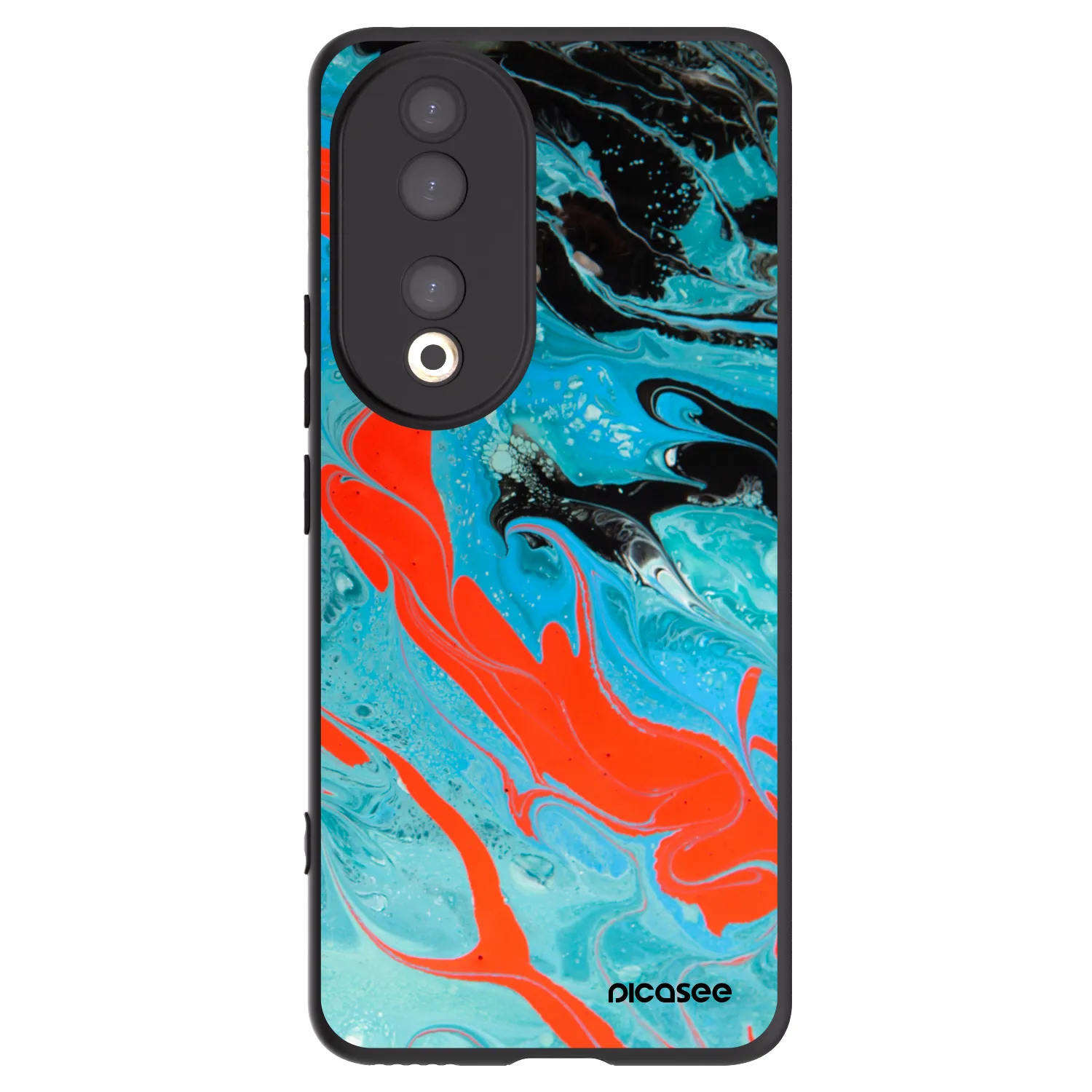 Picasee silikonski črni ovitek za Honor 90 5G - Blue Magma
