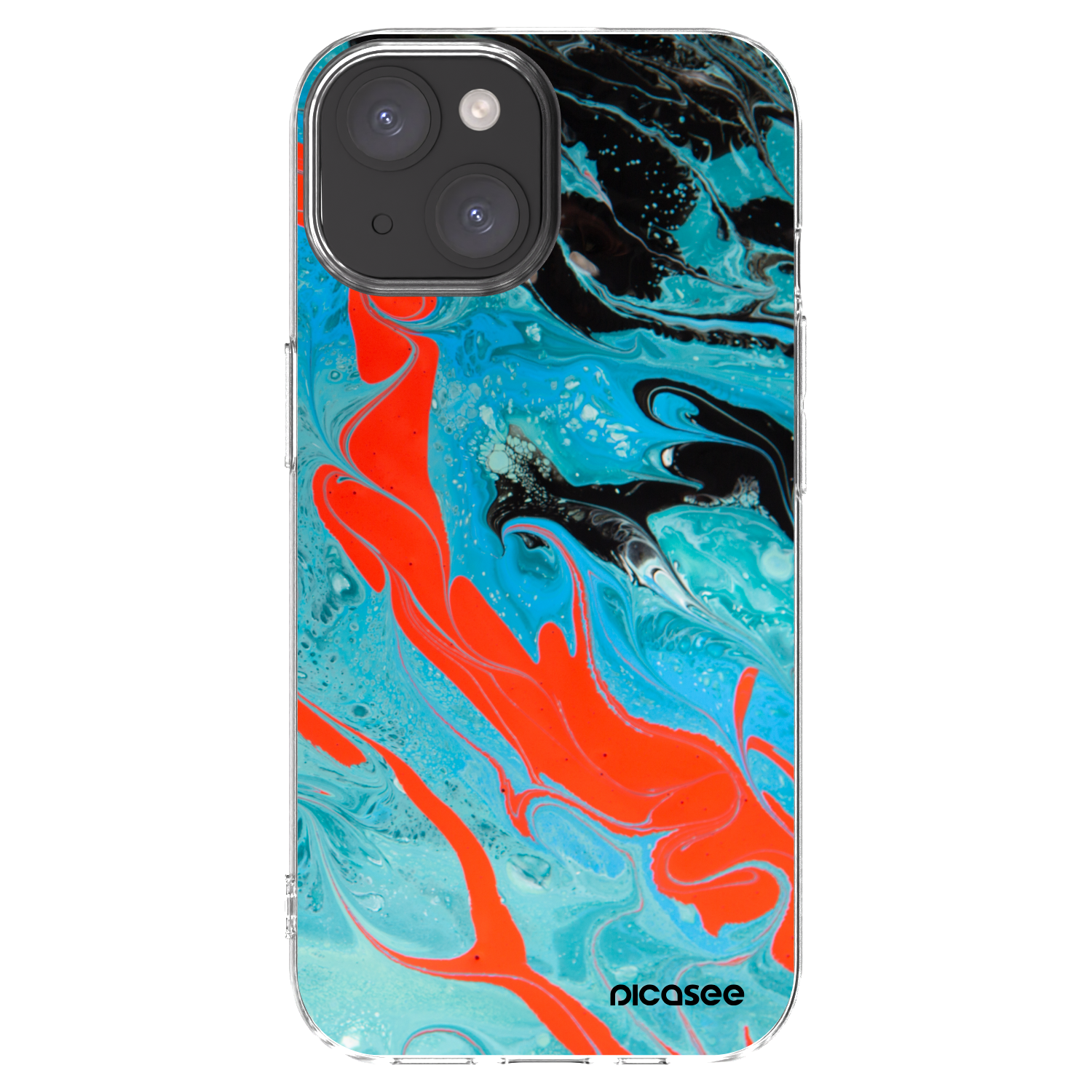 Picasee silikonski prozorni ovitek za Apple iPhone 15 - Blue Magma