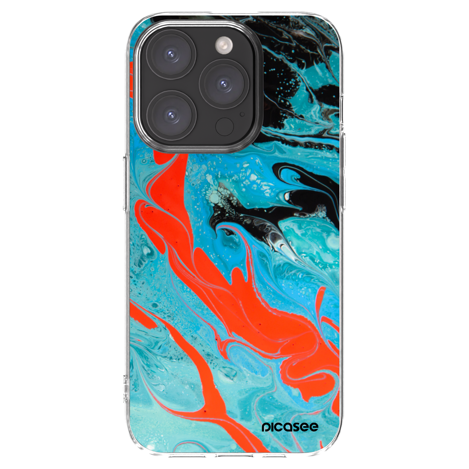 Picasee silikonski prozorni ovitek za Apple iPhone 15 Pro - Blue Magma