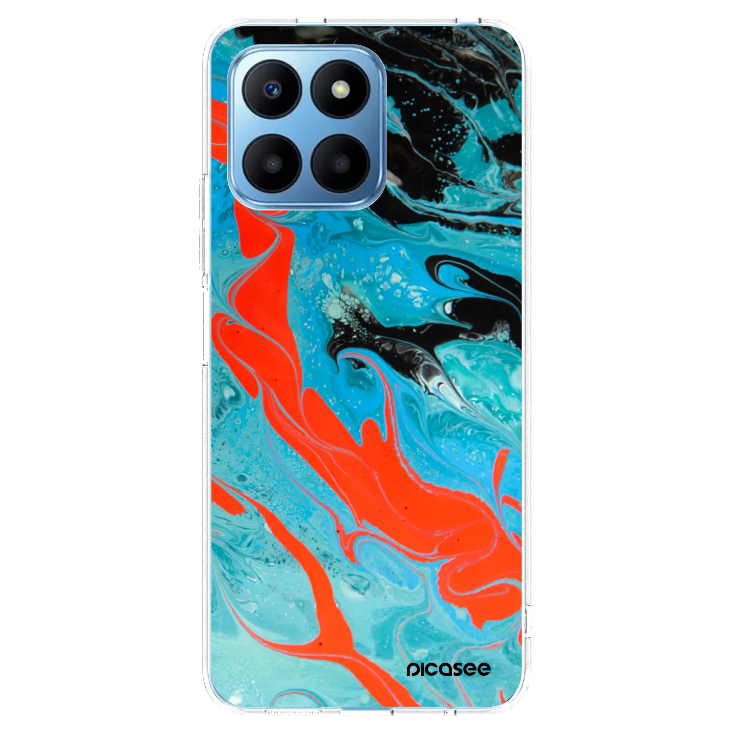 Picasee silikonski prozorni ovitek za Honor 70 Lite - Blue Magma