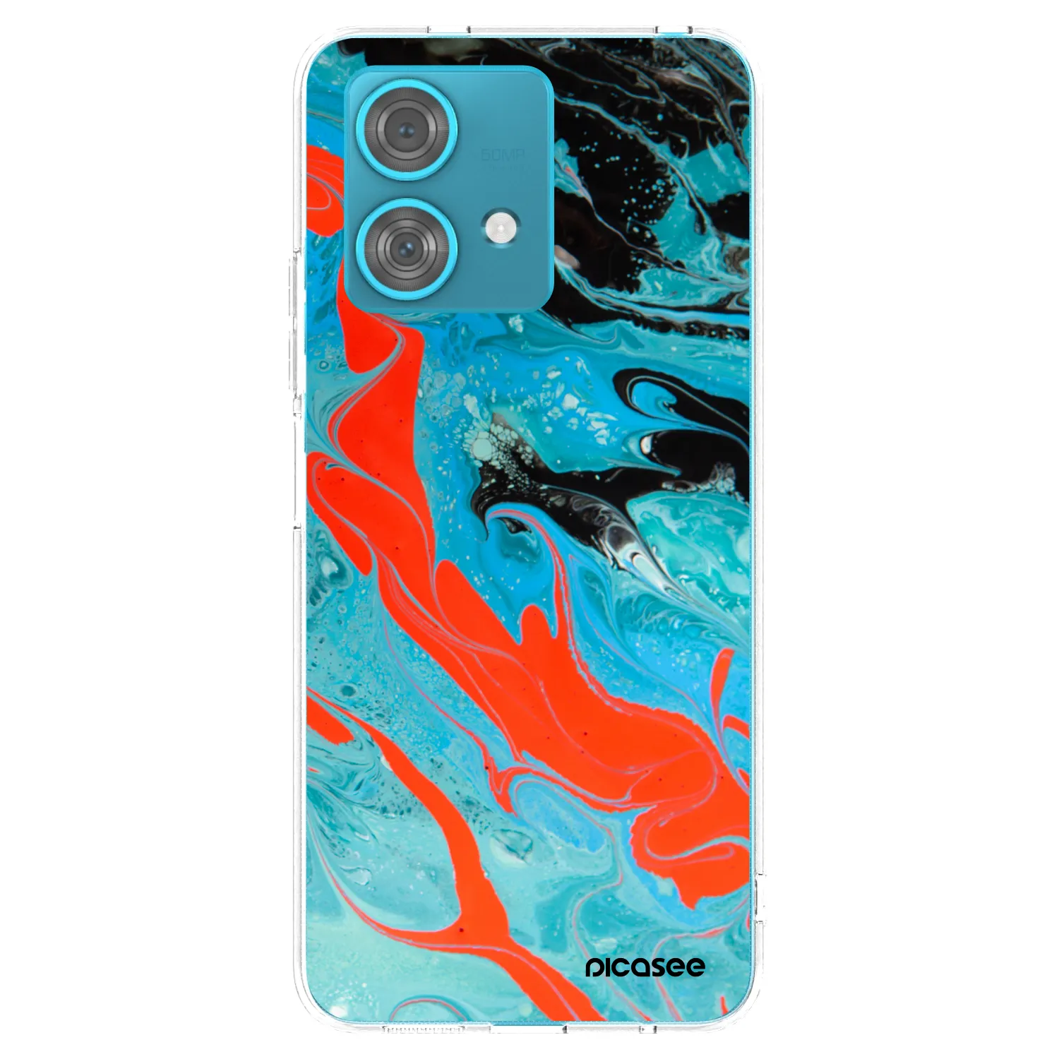 Picasee silikonski prozorni ovitek za Motorola Edge 40 Neo - Blue Magma