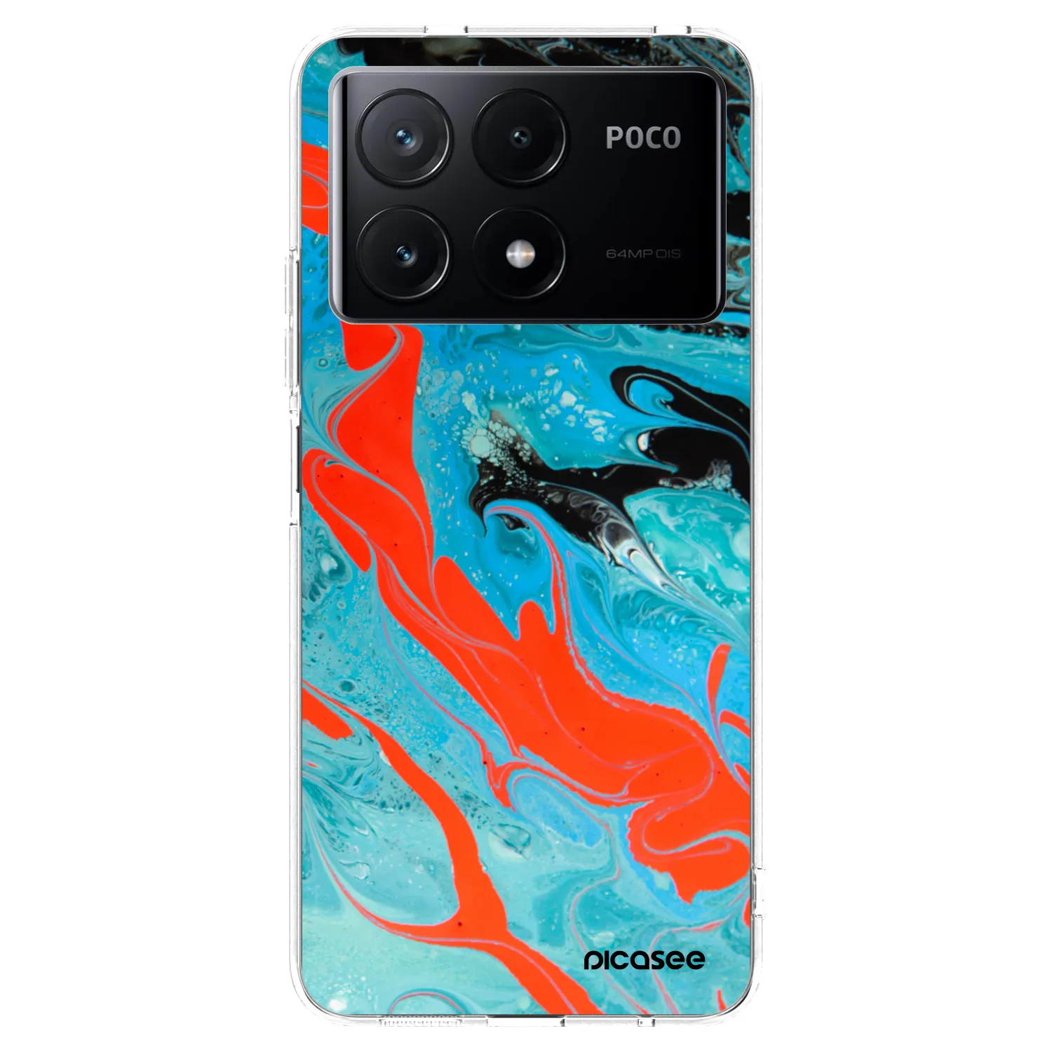 Picasee silikonski prozorni ovitek za Xiaomi Poco X6 Pro - Blue Magma