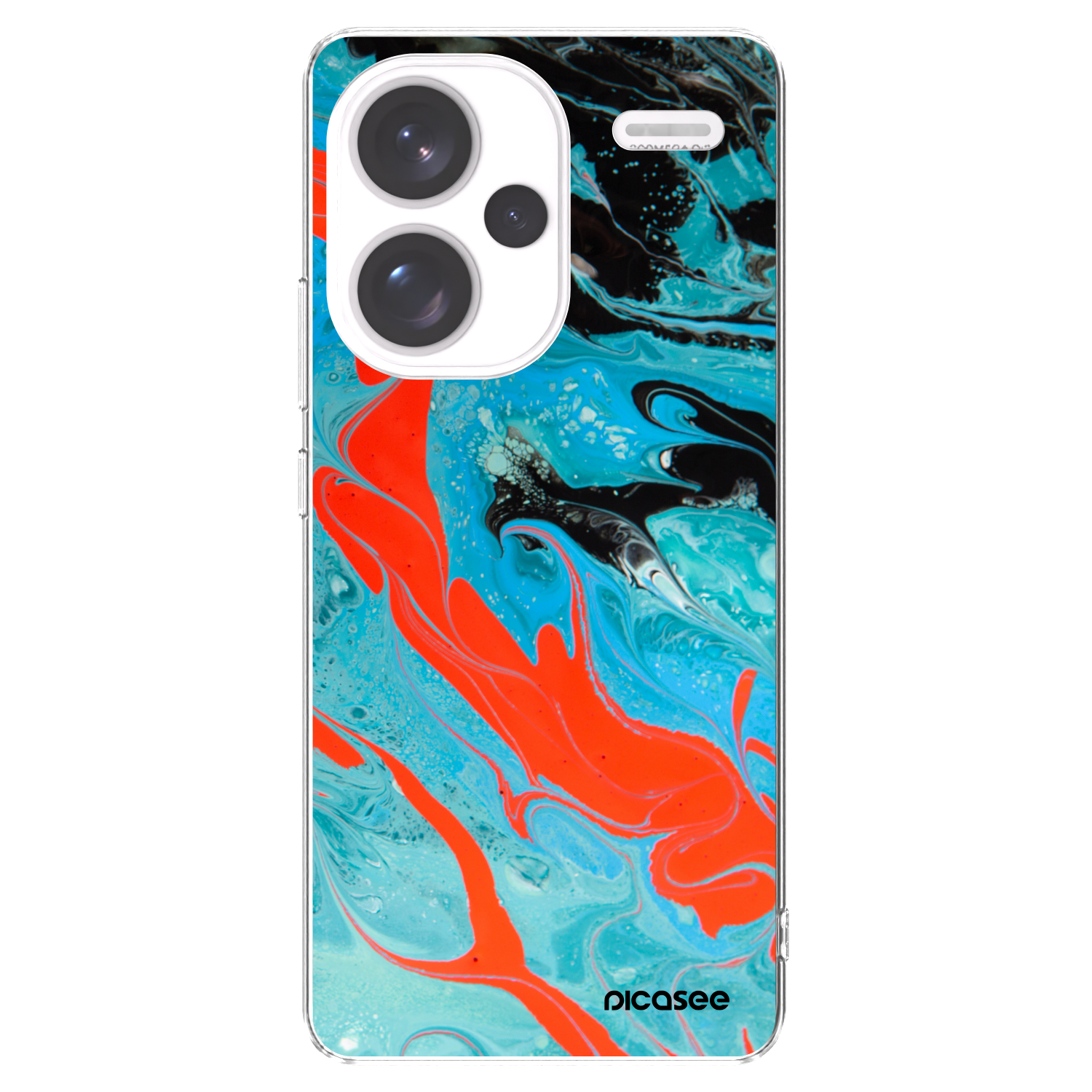 Picasee silikonski prozorni ovitek za Xiaomi Redmi Note 13 Pro+ 5G - Blue Magma