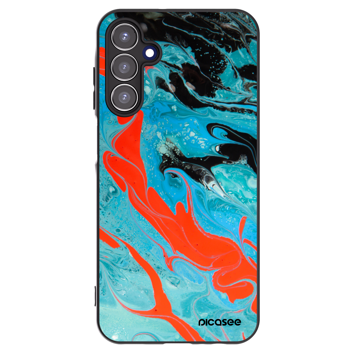 Picasee silikonski črni ovitek za Samsung Galaxy A15 A155F 4G - Blue Magma