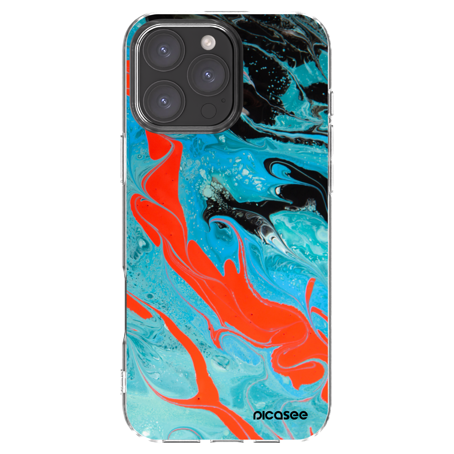 Picasee silikonski prozorni ovitek za Apple iPhone 16 Pro Max - Blue Magma