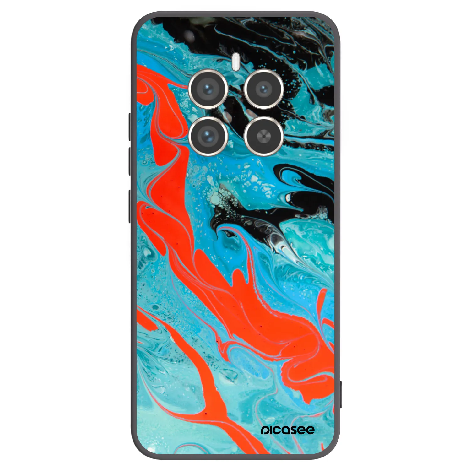 Picasee silikonski črni ovitek za Realme 12 Pro 5G - Blue Magma