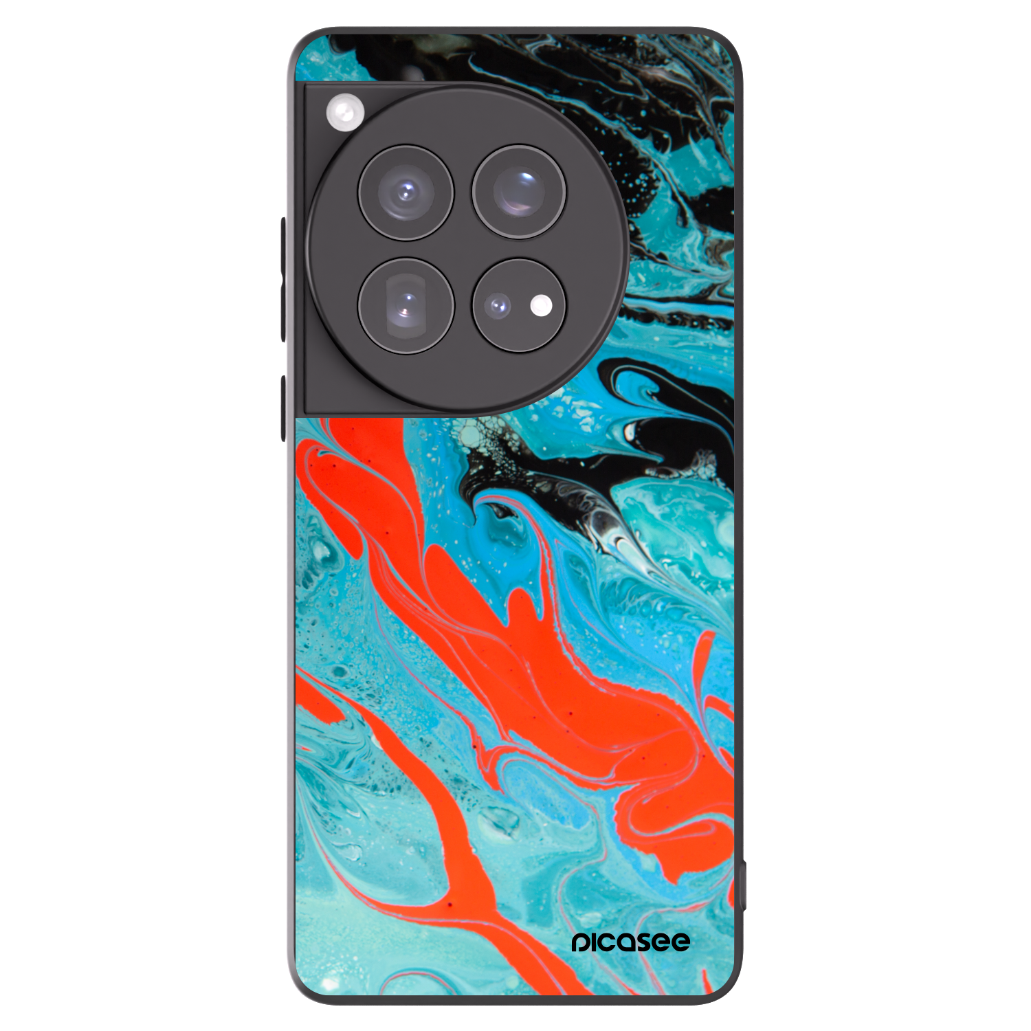 Picasee silikonski črni ovitek za OnePlus 12 5G - Blue Magma