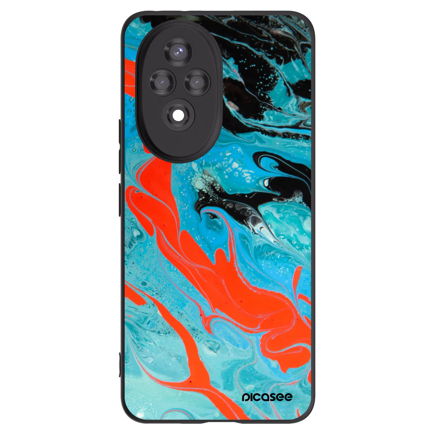 Picasee silikonski črni ovitek za Honor 200 Pro 5G - Blue Magma
