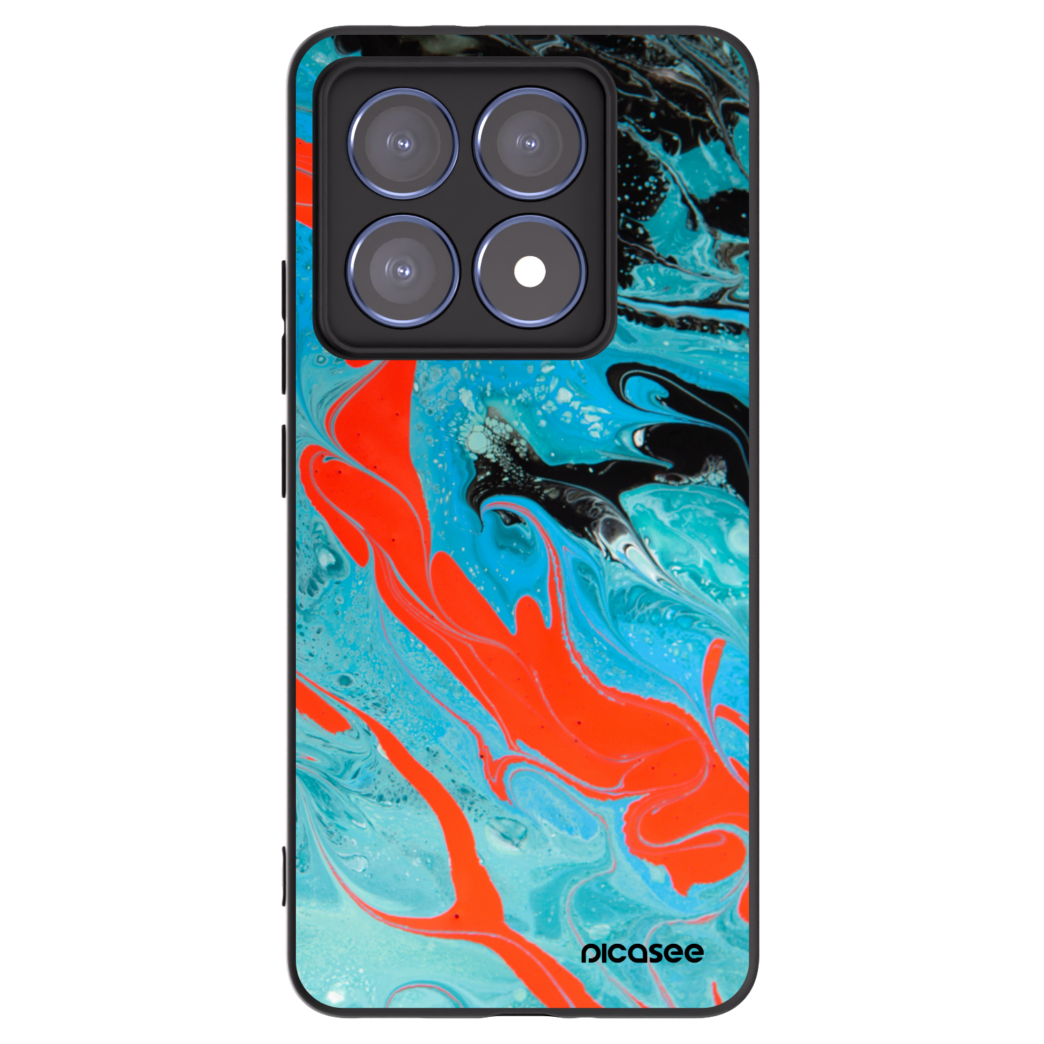 Picasee silikonski črni ovitek za Xiaomi 14T Pro - Blue Magma