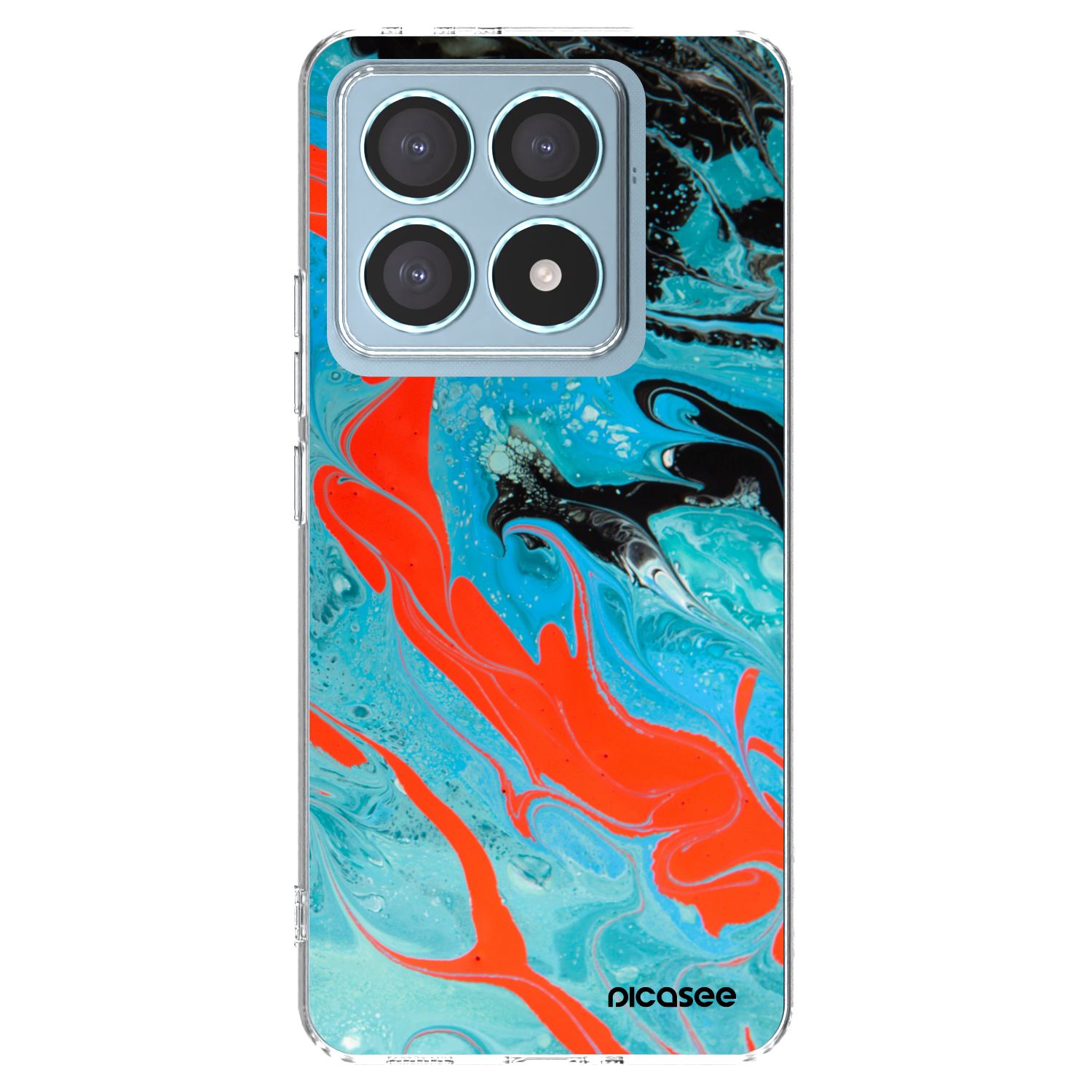 Picasee silikonski prozorni ovitek za Xiaomi 14T Pro - Blue Magma