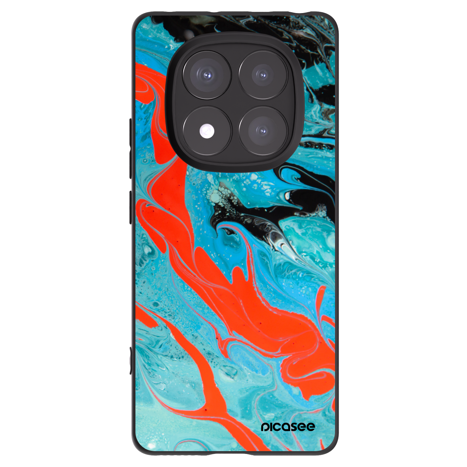 Picasee silikonski črni ovitek za Xiaomi Redmi Note 14 Pro+ 5G - Blue Magma