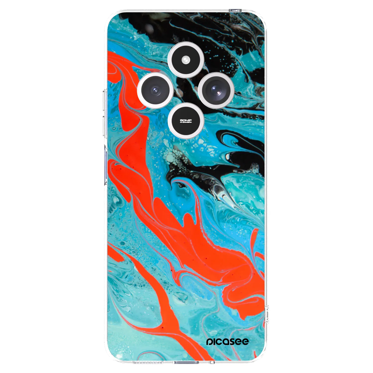 Picasee silikonski prozorni ovitek za Xiaomi Redmi 14C - Blue Magma