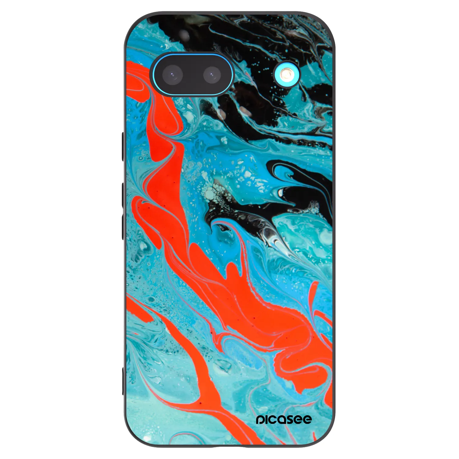 Picasee silikonski črni ovitek za Google Pixel 8a - Blue Magma