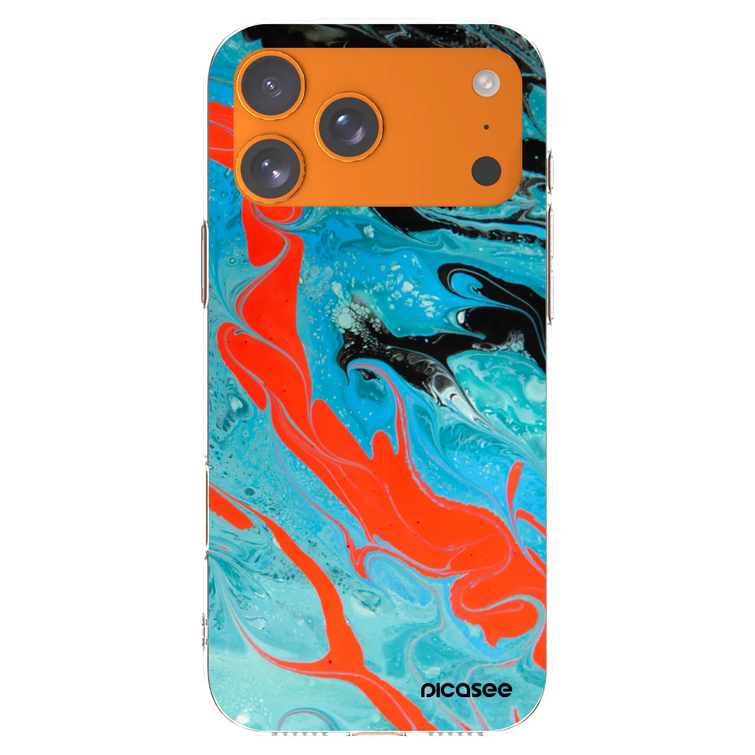 Picasee silikonski prozorni ovitek za Apple iPhone 17 Pro Max - Blue Magma