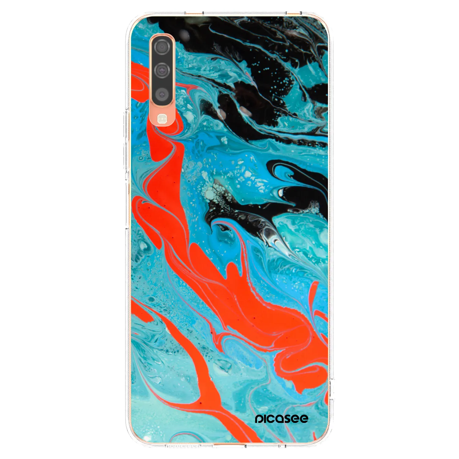 Picasee silikonski prozorni ovitek za Samsung Galaxy A70 A705F - Blue Magma