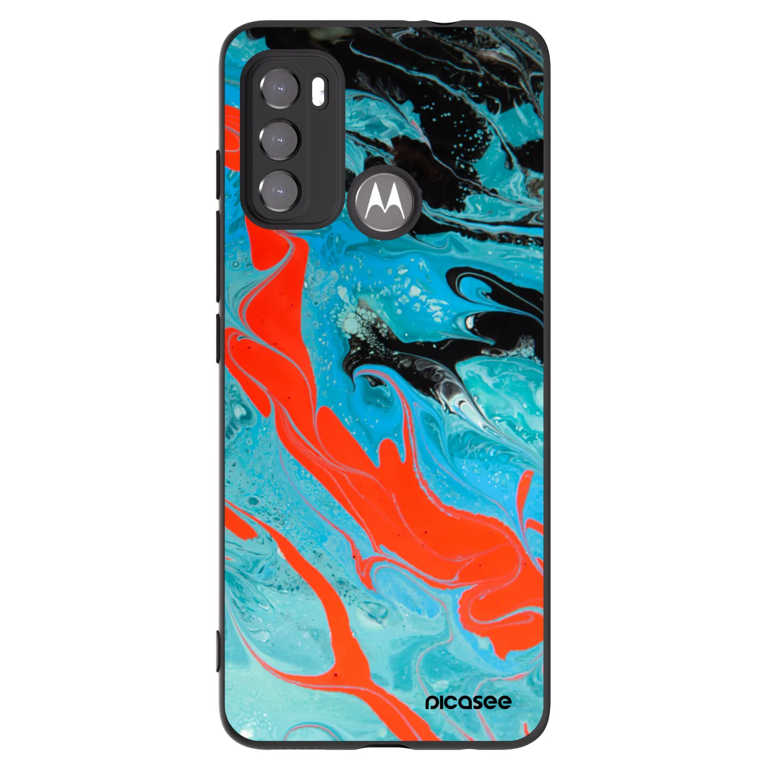Picasee silikonski črni ovitek za Motorola Edge 60 5G - Blue Magma