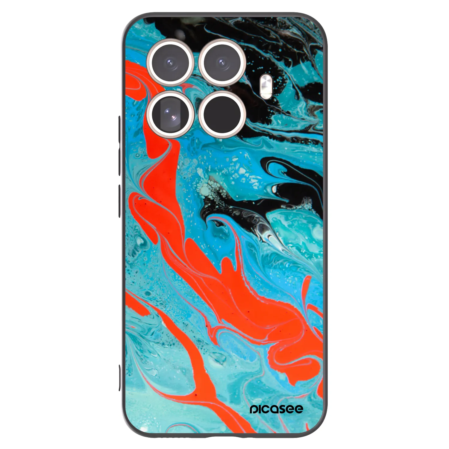 Picasee silikonski črni ovitek za Xiaomi 15T Pro - Blue Magma