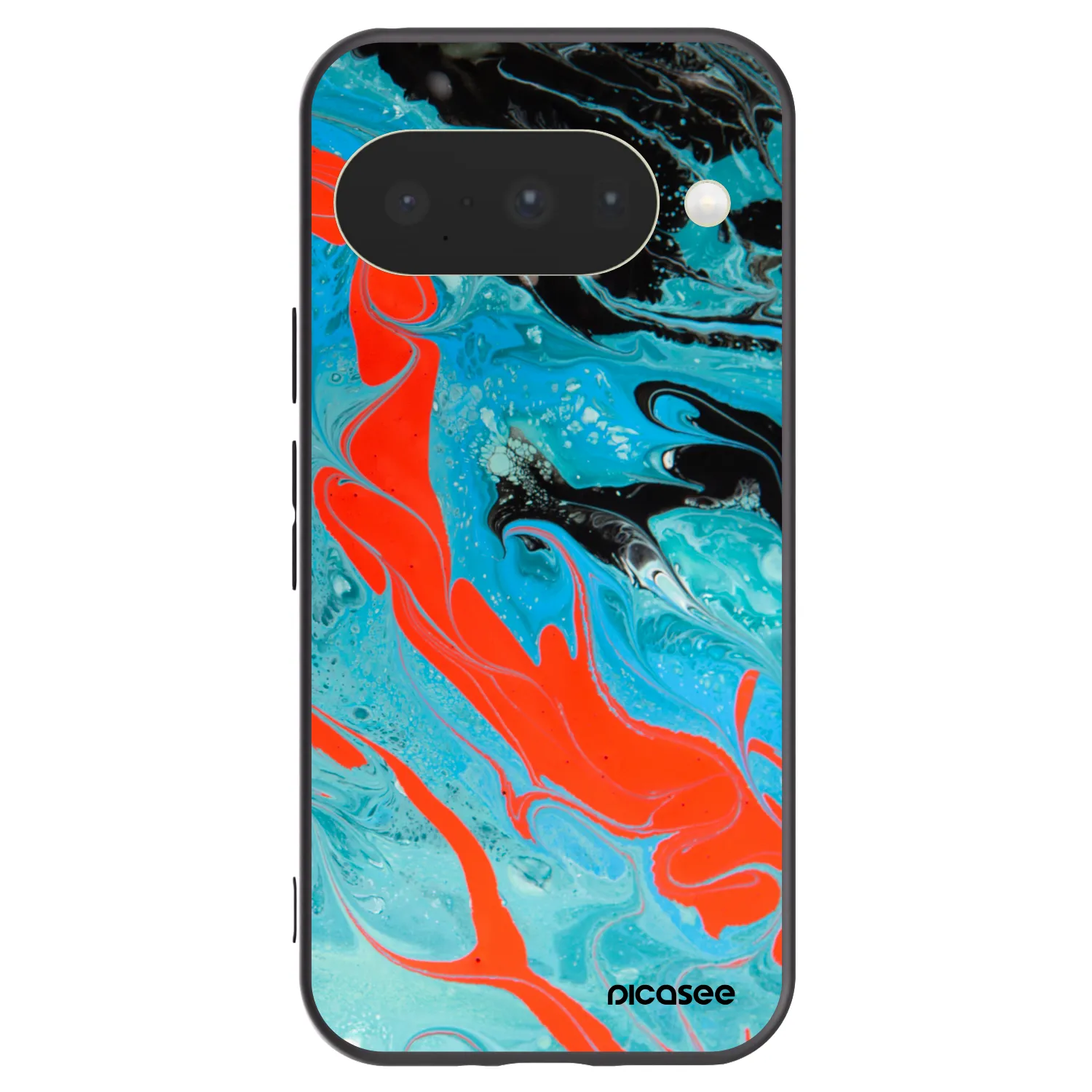 Picasee silikonski črni ovitek za Google Pixel 10 - Blue Magma