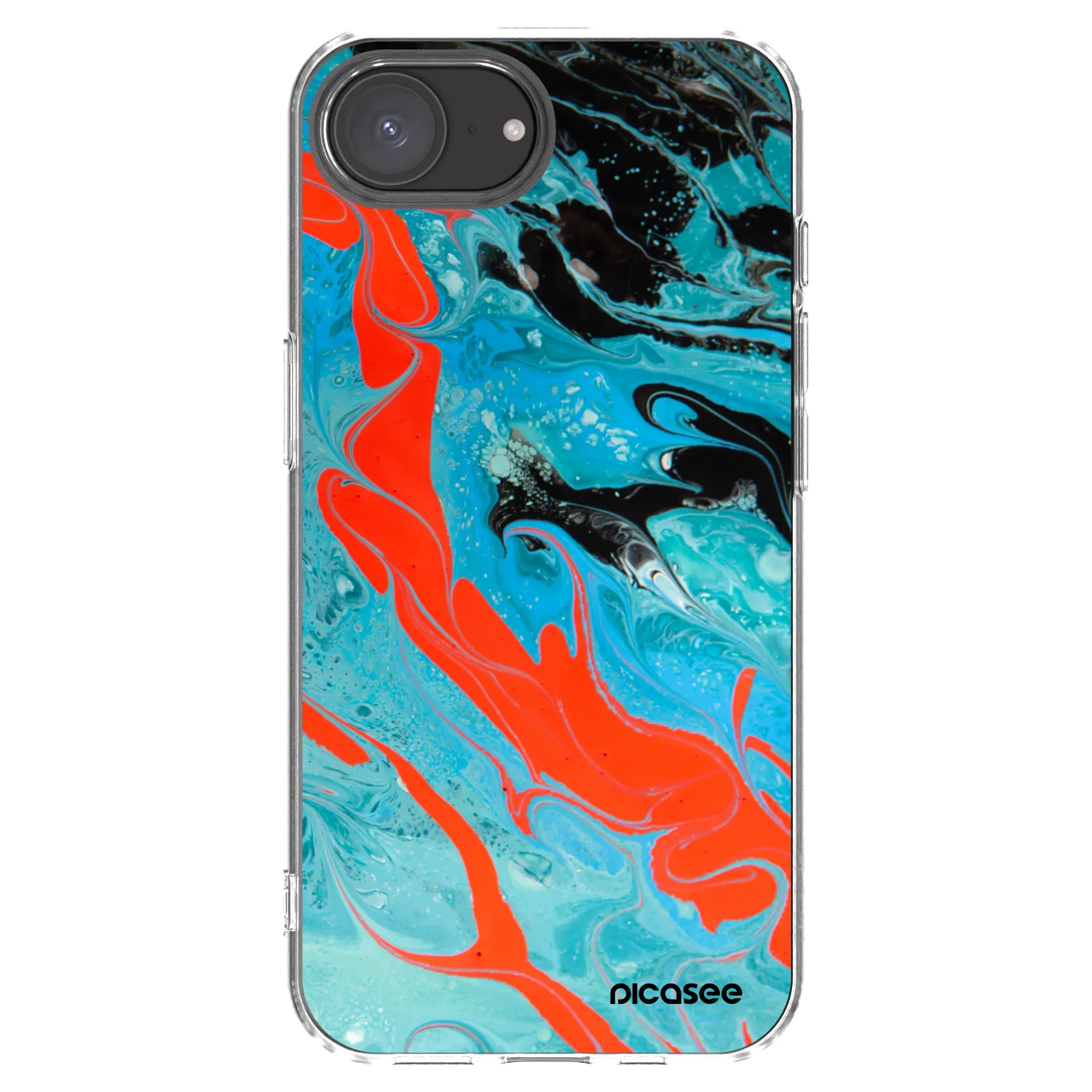 Picasee silikonski prozorni ovitek za Apple iPhone 17e - Blue Magma