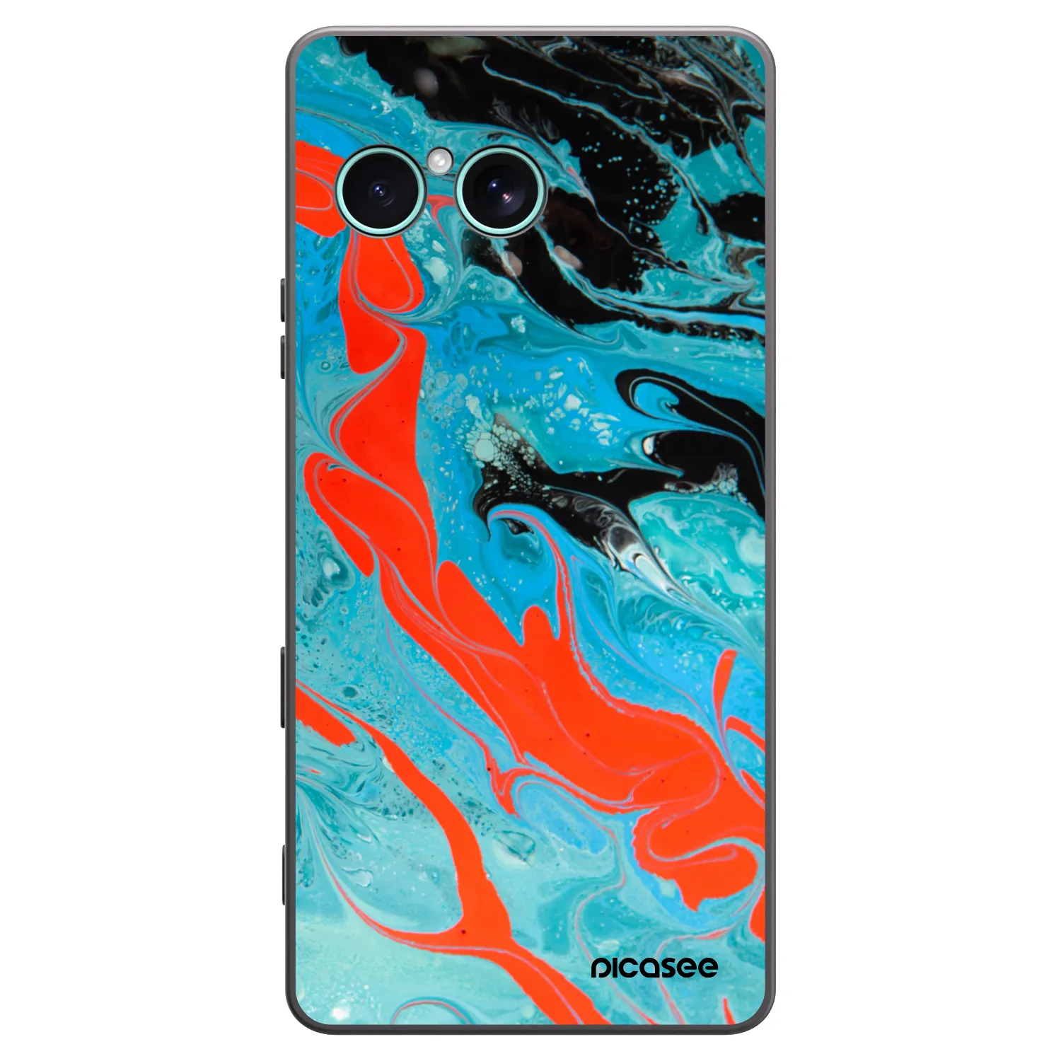 Picasee silikonski črni ovitek za Sony Xperia 10 VII - Blue Magma