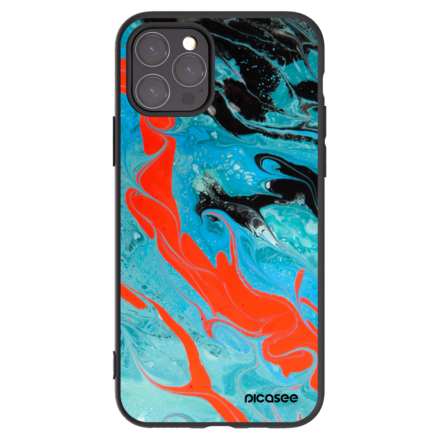 Picasee silikonski črni ovitek za Apple iPhone 11 Pro - Blue Magma