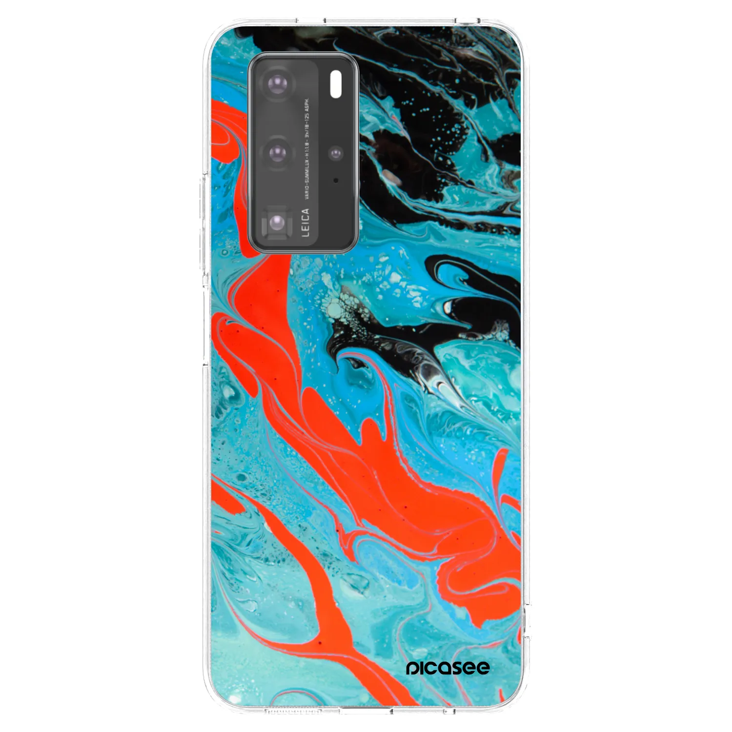 Picasee silikonski prozorni ovitek za Huawei P40 Pro - Blue Magma