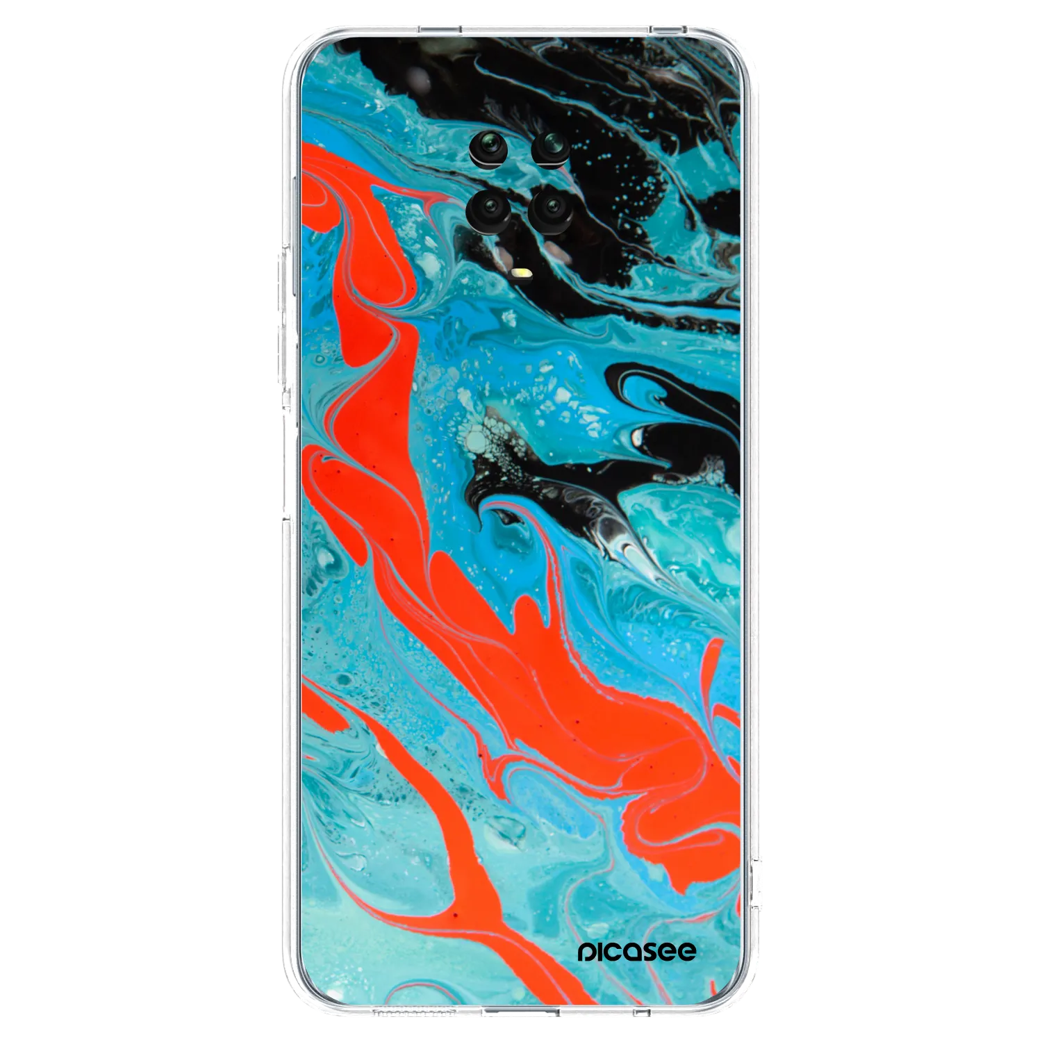 Picasee silikonski prozorni ovitek za Xiaomi Redmi Note 9 Pro - Blue Magma