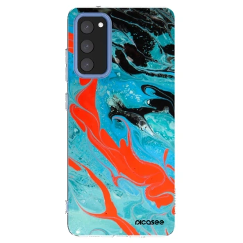 Picasee silikonski prozorni ovitek za Samsung Galaxy S20 FE - Blue Magma