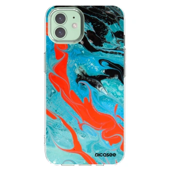 Picasee silikonski prozorni ovitek za Apple iPhone 12 - Blue Magma