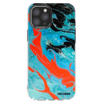 Picasee silikonski prozorni ovitek za Apple iPhone 12 Pro Max - Blue Magma