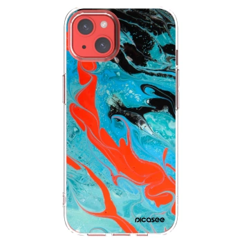Picasee silikonski prozorni ovitek za Apple iPhone 13 - Blue Magma