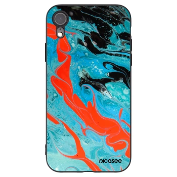 Picasee silikonski črni ovitek za Apple iPhone XR - Blue Magma