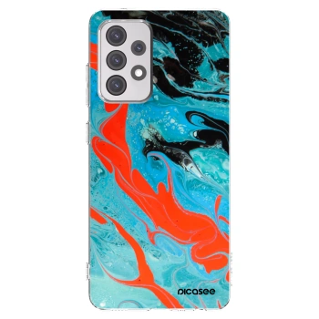 Picasee silikonski prozorni ovitek za Samsung Galaxy A52s 5G A528B - Blue Magma