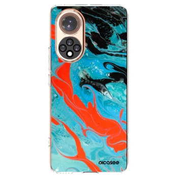 Picasee silikonski prozorni ovitek za Honor 50 5G - Blue Magma