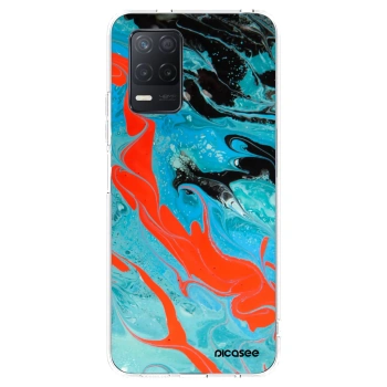 Picasee silikonski prozorni ovitek za Realme 8 5G - Blue Magma