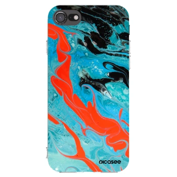 Picasee silikonski prozorni ovitek za Apple iPhone SE 2022 - Blue Magma