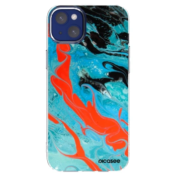 Picasee silikonski prozorni ovitek za Apple iPhone 14 Plus - Blue Magma