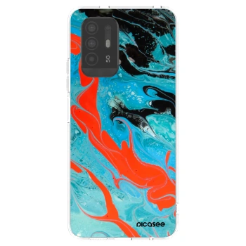 Picasee silikonski prozorni ovitek za OPPO A94 5G - Blue Magma