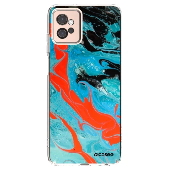 Picasee silikonski prozorni ovitek za Motorola Moto G32 - Blue Magma