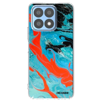 Picasee silikonski prozorni ovitek za Honor X8a - Blue Magma