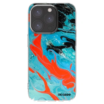 Picasee silikonski prozorni ovitek za Apple iPhone 15 Pro - Blue Magma