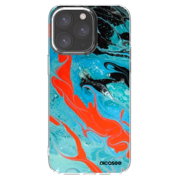 Picasee silikonski prozorni ovitek za Apple iPhone 15 Pro Max - Blue Magma
