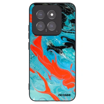 Picasee silikonski črni ovitek za Xiaomi 14 - Blue Magma