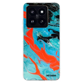 Picasee silikonski prozorni ovitek za Xiaomi 14 Pro - Blue Magma