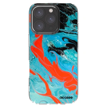 Picasee silikonski prozorni ovitek za Apple iPhone 16 Pro - Blue Magma