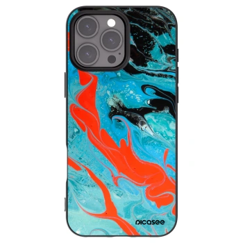 Picasee silikonski črni ovitek za Apple iPhone 16 Pro Max - Blue Magma
